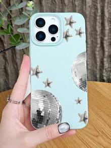 GALLAPLE Retro Disco Star Phone Case Y2K Style Shiny Pattern Drop-Proof Shockproof Scratch-Resistant Protective Cover  Compatible With Iphone 17Promax/17Pro/17AIR/17/16Promax/16Pro/16Plus/16/15Promax/15Pro/15Plus/15/14Promax/14Pro/14Plus/14/13Promax/13Pro/13/12Promax/12Pro/12/11Promax/11Pro/11/XSMAX/X/XS - Black - View 9