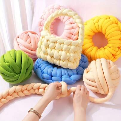 500G Velvet Chunky Yarn Thick Thread White Bag For Hand Knitting DIY Arm Soft Big Blanket Carpet Chunky Arm Knitting Yarn For Throw Blanket Jumbo Chunky Yarn Handmade DIY Crocheting Carpets Pets House Blanket Cushions Pillows Very Soft Giant Thread Thick Chunky Cored Cotton Wool Tube For Blanket Hat Bulky Arm Roving Handwork Knitting Spin Yarn