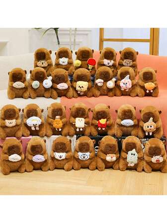 20厘米/7.87英寸圣诞装饰可爱水豚玩偶毛绒床枕，柔软涤纶填充动物，可爱又丑陋的水豚玩偶，可爱家居装饰，完美节日礼物，万圣节，圣诞节