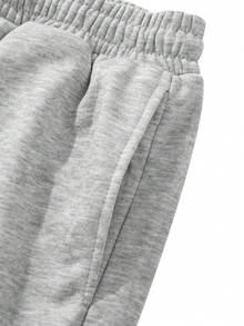 Women's Casual Fashion Hooded Sweatshirt And Loose Sweatpants Set, Grey, For Daily Wear