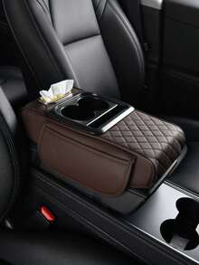 Car Armrest Storage Box, Car Armrest Pad, Central Armrest Box, Premium Ergonomic Armrest Box, Comfortable Driving Upgrade, Wear-Resistant And Easy To Clean, Fit Multiple Vehicle Models, New Tissue Box Storage With Cup Holder, Layered Storage, Great Gift For Holidays - Multicolor - View 17