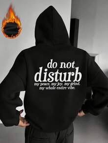 Krometka Áo Hoodie nam mùa Thu/Đông phong cách đường phố in khẩu hiệu tiếng Anh, chất liệu nỉ. - màu đen - Xem 3