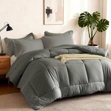 Thread Count:500, Queen Size 5pcs Or 7pcs Quilted Microfiber Comforter Set - 100% All-Season Soft Warm Bedding With Geometric Pattern, Machine Washable, Includes Comforter, Sheet, Falt Sheet - Blue-b18 - View 7