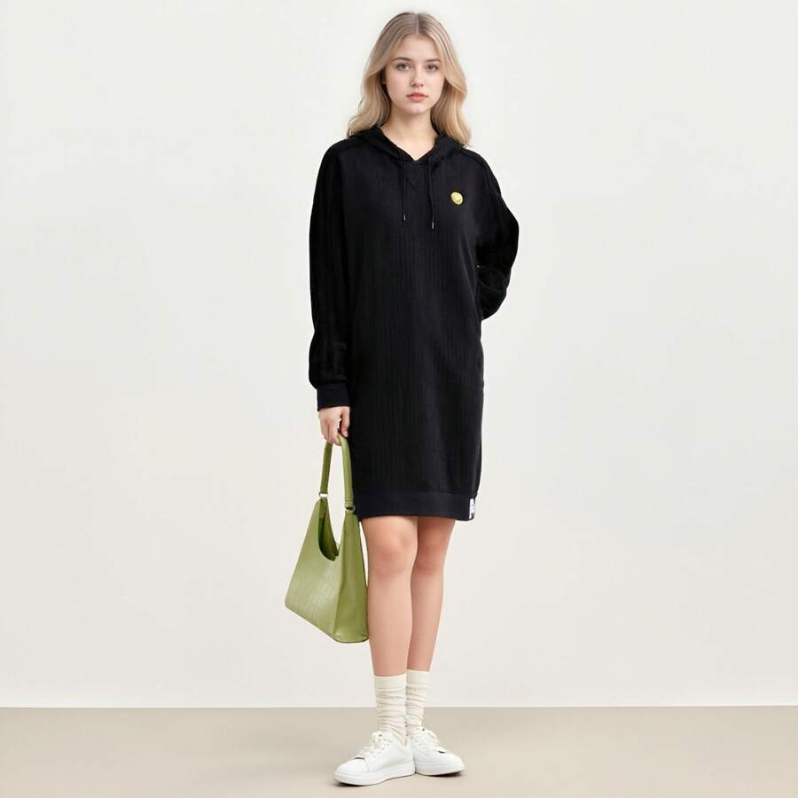 Adidas Neo Women's Casual Comfortable Long Sleeve Dress - Black - View 1