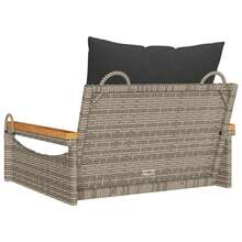 vidaXL Hängesessel Mit Kissen Grau 63x62x40 Cm Poly Rattan - Grey - View 6