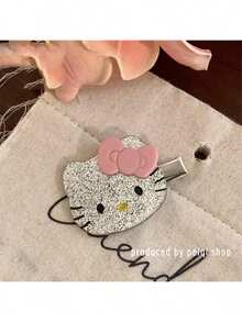 Sanrio 1 Stück Sanrio süße Kitty neue 1 Stück süße Cartoon Y2K Haarspange Entenschnabelclip Hello Kitty süßes Mädchen Pony Haarspange Seitenteil gebrochenes Haar Haaraccessoire