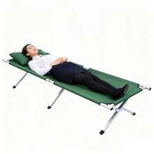 Cama plegable militar para camping, portátil y con bolsa de transporte. Ideal para adultos. Soporta hasta 136 kg (300 lbs). Ligera y fácil de montar. Compacta y portátil, perfecta para viajes, caza, senderismo y motociclismo. - Verde - Ver 6