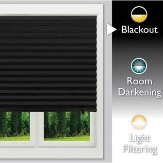 1pc Easy Install Pleated Curtain, Suitable For Office, Kitchen, Bedroom And More Scenes, No Drilling Required, Simple Installation, Comes With Double-Sided Tape Clips, Hook And Loop And Other Accessories
