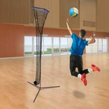 Shangmakel Blue Volleyball Training Net Frame Adjustable Height And Angle Volleyball Practice Net Volleyball Training Equipment Suitable For Indoor Outdoor Patios Gymnasiums Playgrounds Beaches Parks Family Backyards For Volleyball Practice - Blue - View 4
