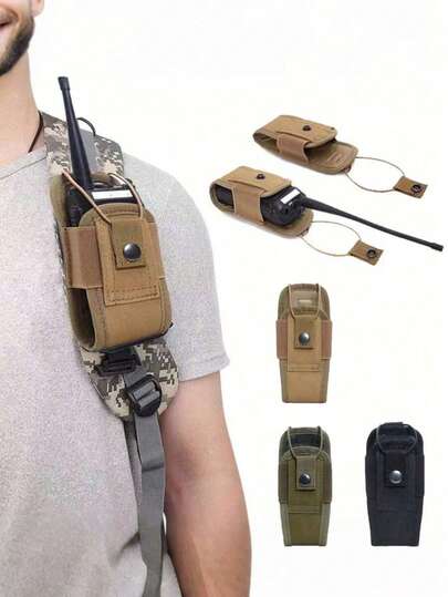 对讲机包、战术对讲机套、便携式腰包、对讲机腰包，配有可调节肩带、按扣和MOLLE附件系统，适用于户外活动、徒步旅行、露营、安保等，也是复活节、独立日、感恩节和圣诞节的理想礼物。