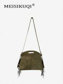 2025 New Arrival Unique Design Tassel Handbag, Personalized Fashion Versatile Tote Bag, Casual Commute Shoulder Crossbody Bag - Green - View 2