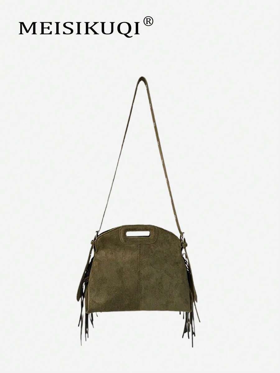 2025 New Arrival Unique Design Tassel Handbag, Personalized Fashion Versatile Tote Bag, Casual Commute Shoulder Crossbody Bag