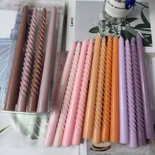 10-Inch, 4pcs Set Colorful Cone Candles, Rainbow Spiral Candle Sticks, Unscented Soft Toned Candles, Unscented Smokeless Spiral Candle Holders, Suitable For Weddings, Holidays, Parties, Home Decor (Autumn Colors) - Multicolor - View 2