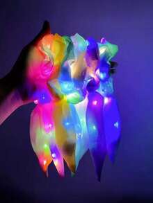 6 Pairs LED Rabbit Ear Headbands. Colorful Luminous Hair Clips That Glow In The Dark, Suitable For Party Supplies, LED Headbands, Holiday Decorations, Glow Toys, Music Festival Parties, Birthday Decorations, Christmas & Birthday Gifts, Party Lighting, Masquerade, Bridal Parties, Neon Parties, Weddings, Party Decorations, Thanksgiving Decorations. - Multicolor - View 5