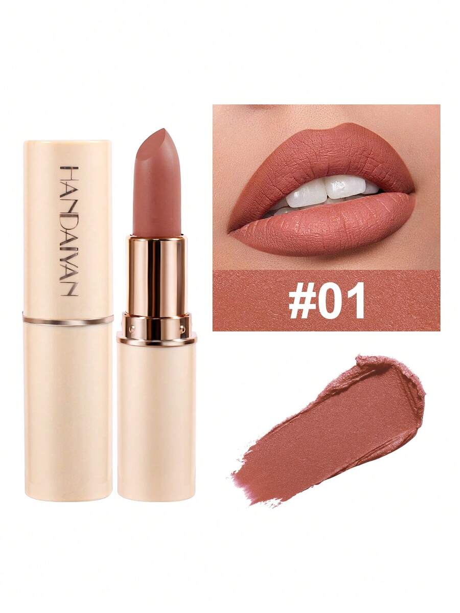 HANDAIYAN 哑光唇膏，丝绒质地，持久不脱妆，防水防晕染，唇彩效果出色，适合日常妆容、节日派对、校园舞会、万圣节、圣诞节、秋冬季等场合。 - 01# - 查看 1