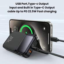 30000 mAh Power Bank, Cargador portátil de Banco de energía con Enchufe de Carga, con Dos Cables de Carga(Negro) - 1 - Ver 6