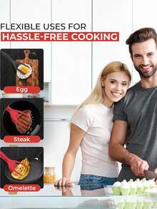 1 Stück 2-in-1 antihaftbeschichteter Kochspatel, Eierwender, Steakwender, Pfannkuchenwender, Toastzange, Burgerwender, Küchenhelfer, Steakgrillbesteck - Verschiedenfarbig - Übersicht 6