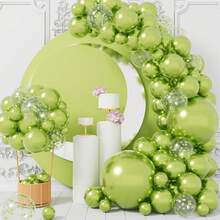 Metallic Bright Green Balloons 5/10/12 Inch Neon Light Green Latex Balloons Helium Shiny Thickened Balloons Party Decoration Wedding Anniversary Birthday Party Graduation Ceremony Gender Reveal Party Carnival - Metallic Fruit Green - View 8