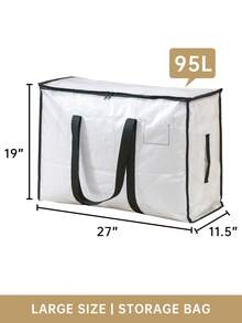 1个/2个/3个/4个装 新款高品质被褥收纳袋，户外搬家打包袋，大容量防尘防潮可折叠提手袋，适用于收纳衣物、床上用品、玩具、枕头、毯子、被褥、换季物品