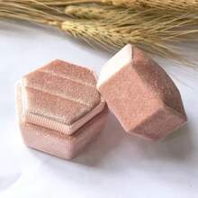 1 pieza Caja de anillo de terciopelo hexagonal personalizada, caja de anillo de boda y compromiso personalizada de una/dos ranuras, elegante caja de almacenamiento de anillos estilo retro, regalo de boda, regalo del Día de San Valentín - Multicolor - Ver 10