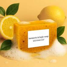 Lemon Turmeric Soap Bar,Turmeric Soap Bar For Face & Body,Deep Cleansing Moisturizing,Turm-Eric Handmade Soap For All Skin Types - 黃色 - 查看 3