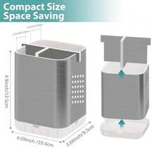 Boperzi Toothbrush Holder Toothpaste Organizer Drainage For Bathroom Vanity, Detachable Anti-Slip Brushed Nickel Toothpaste Storage Caddy 3 Slots With Drainage Holes For Makeup Brush Razor Stand{Inchcolor_nameinch:InchBrushedSilverinch} - Bạc chải - Xem 6
