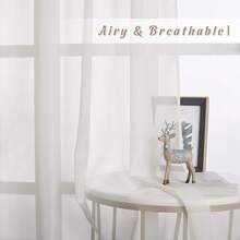 NICETOWN Patio Door Sheer Curtain - Vertical Voile Drape, Extra Wide Curtain Panel Window Treatment For Sliding Glass Door (Beige, 1 Piece, W100 X L84 Inches){Inchcolor_nameinch:InchBeigeinch,Inchsize_nameinch:Inch100\InchWx84\InchL(Packof1)Inch} - 米色 - 查看 6