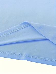 Evil Dolls Print Crew Neck T-Shirt - Fashionable Womens Graphic Print T-Shirt - Casual Short Sleeve Crew Neck Top - Lightweight & Breathable For Spring & Summer Wardrobe, 1 Piece, 200g - trời xanh - Xem 3