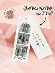 Customized Bridesmaid Invitation Card - Personalized Photo Album Design, Printed With "Will You Be My Bridesmaid?", Provides 3 Photo Upload Options, Perfect For Fun Bridesmaid Invitation, Bridesmaid Gift, Creative Design, Durable Card - Multicolor - View 19