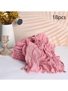 18pcs/Set Cheese Cloth Napkins 20*20 Inch, Crinkled Decor Napkins Suitable For Wedding, Reception, Bridal Shower, Party, Hotel, Picnic, Celebration (Smoke Blue)