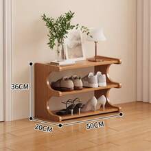 1 Piece 3/4 Tier Shoe Rack - Space Saving, Easy Assembly, Freestanding Shelves, Suitable For Dorms And Apartments, Great For Entryway Organization, Shoe Storage, Desk And Drawer Organizer, Ideal Home Storage Solution - Brown - View 4