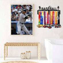 1pc Baseball Medal Display Rack, Metal Wall Decor Storage Holder, Athlete Gift