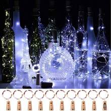 [1/3/5/12 Packs & 3 Modes] Fairy Lights Battery Powered 7FT 20LED Twinkle Lights Battery Mini Lights Small LED String Lights Waterproof Silver Wire For Indoor Mason Jar DIY Wedding Christmas Decor, (White)