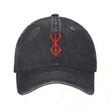 Casual Anime Berserks Red Baseball Caps Unisex Distressed Cotton Headwear Outdoor Summer Hats Cap - 黑色 - 查看 1