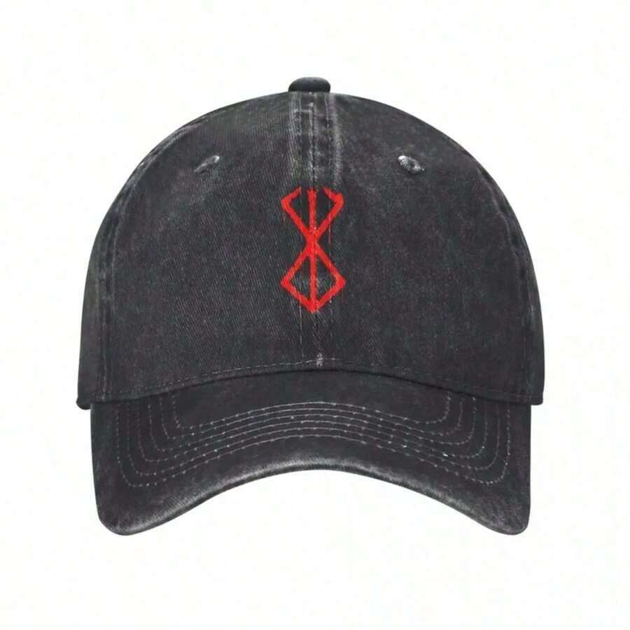 Casual Anime Berserks Red Baseball Caps Unisex Distressed Cotton Headwear Outdoor Summer Hats Cap - 黑色 - 查看 1