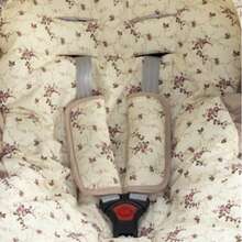 Kit 04 Pcs Cover For Baby Car Seat Sun Canopy Belt Protector Soft 100% Cotton - Hoa rỉ sét - Xem 2