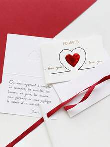 12pcs/6pcs/1pc Valentine's Day Adorable Heart-Shaped Love & Gratitude Cards With Envelopes Decorative Foldable Cards For Weddings, Anniversaries, Parties, And Mother's Day Gifts