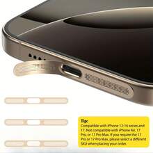 ZYONS 3件装金属扬声器防尘网罩，兼容 17 Pro Max/17 Air/16 Pro Max/16/15/14/13/12系列，耐用金属材质，可选颜色：黑色/银色/宇宙橙/金色/绿色/红色/蓝色/紫色/沙漠钛色 - 3pcs - 查看 13