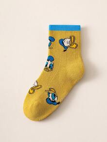 Disney 10双装儿童袜子，可爱米奇一家图案，加厚保暖，适合秋冬季节，女童中筒袜，男童卡通袜，透气婴儿/学生袜，地板袜 - 彩色 - 查看 4