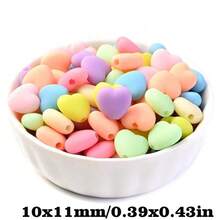 30 顆 10x11 毫米彩色霧面心形珠壓克力間隔珠寶珠適合 Diy 製作手鍊項鍊耳環手工用品 - 彩色 - 查看 4