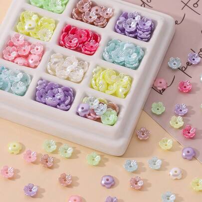 50Pcs ABS Flower Beads Beads Caps DIY Bracelet Necklace For Jewelry Making Supplies