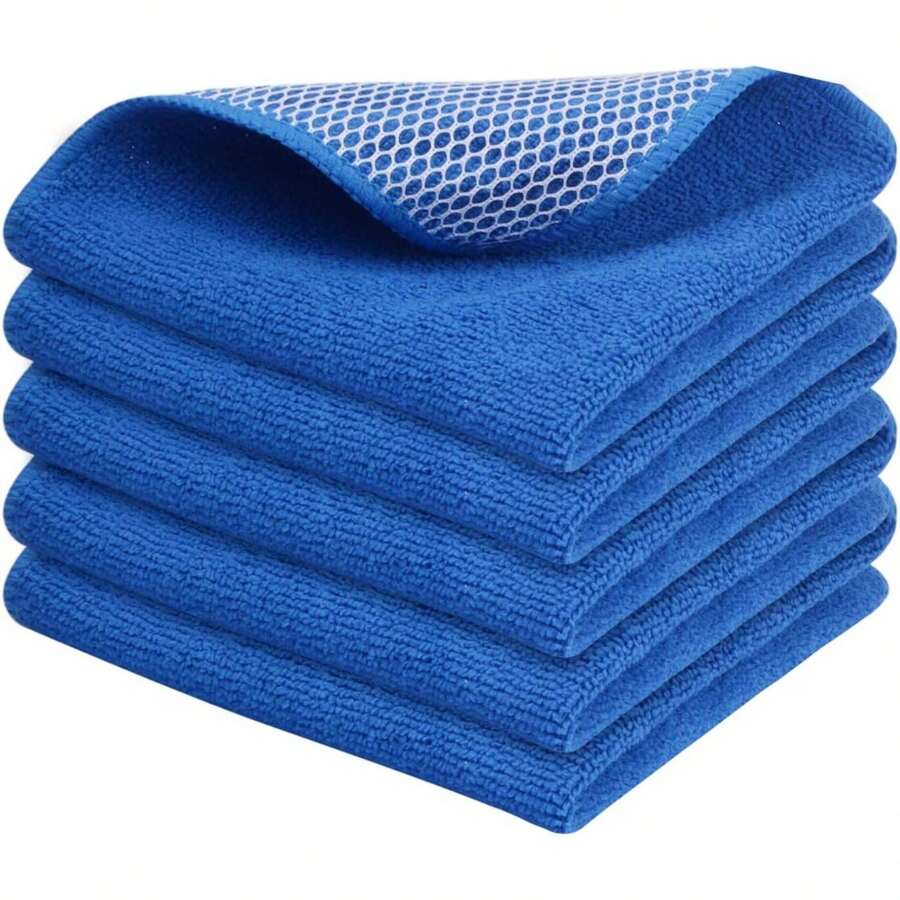 Microfiber Dish Cloth For Washing Dishes, 2025 Kitchen Cleaning Cloths, 5 Color Assorted 12Inchx12Inch 10 Pack - Dark Blue - View 1