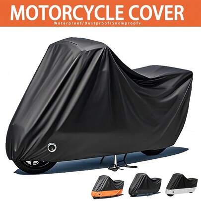 1Pc Motorcycle Cover Waterproof Riding Bike Dustproof And UV Protective Cover Suitable Storage Bag For Motorcycles Motorbike And Four Seasons Universal Vehicle Protection