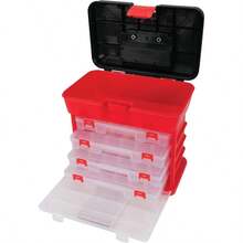 Tool Organizer/TrayPerformance Tool - Caja de herramientas con sistema de estantes de plástico W54042 con 4 organizadoresTool Organizer/Tray - RojoNegroTransparente - Ver 3