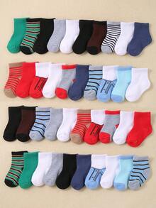 20/10/5 Pairs Soft Baby Boat Socks, Dinosaur & Animal Patterns, Toddler Boys' Athletic Socks, Striped Design, Comfortable Breathable Non-Slip, 0-36 Months, Suitable For Daily Wear All Seasons, Baby Socks, Toddler Socks, Boat Socks, Non-Slip Socks, Valentine's Day Gift, Back To School Gift, Newborn Essential, Random Style/Color