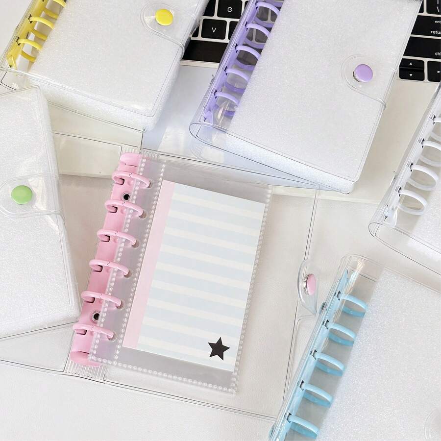 A7 Clear Loose Leaf Binder Notebook, Loose Leaf Diary Notebook, A7 Loose Leaf Diary Notebook, Sticker Book, Refill, Suitable For Sticker Book Making - Multicolor - View 1