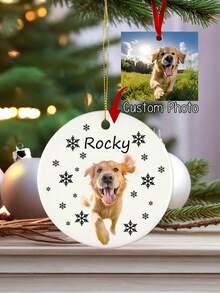 Personalisierte Weihnachts-Haustier-Ornamente - DIY Weihnachtsdekoration, personalisierter Name/Foto, mit Schnur, eleganter Haustier-Schmuck, perfekt für Haustier-Gedenken und Feiertags-Heimdekoration, ideal für Feiertags-Dekoration und Gedenk-Geschenke, personalisiertes Haustier-Zubehör, Foto-Erinnerungsstücke, Hunde-Weihnachtsgeschenke, Hunde-Ornamente, Heimdekoration, Weihnachtsdekorations-Zubehör, Weihnachtsartikel