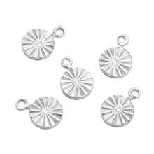 20/50pcs Gold Color Stainless Steel Heart Pendants Round Necklace Charms Pendant For DIY Bracelet Jewelry Making Accessories Valentines - Stainless Steel Embossed Pendant - View 10