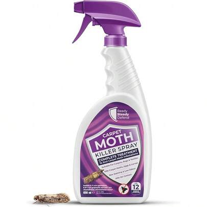 Carpet Moth Killer Spray 1L - Non-Staining & Long-Lasting Protection |   Formula For Home |   Targets Full Moth Lifecycle On Rugs, Carpets, Textiles & Upholstery