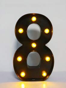 1pc 21.8cm/8.58in Holiday Party Lighting, Christmas Decor Light, Outdoor LED Light, Digits 0-9, Letters A-Z, Christmas Decor Digit Light, Holiday Accessories, Wedding Birthday Party Supplies, Room Scene Decor - Black - View 13